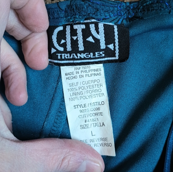 City Triangles Y2K Fairy Dress Juniors Large Asymmetric Blue Floral Whimsigoth - Picture 15 of 15